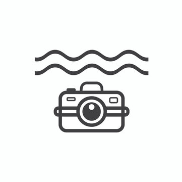 underwater photography icon, vector art.