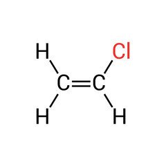 chemical structure of Vinyl chloride (C2H3Cl)