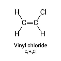 chemical structure of Vinyl chloride (C2H3Cl)