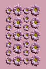 pattern of flowers of various sizes