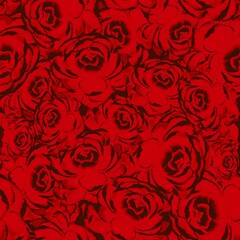 Seamless abstract dramatic beautiful vivid red roses background for your design 