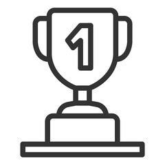 First place golf winner cup - icon, illustration on white background, outline style