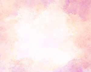 Watercolor yellow-pink frame and template for logo and inscriptions. Watercolor texture. Delicate pink watercolor for presentations, website, postcards. blots, stains and splatters.