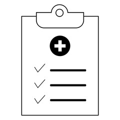 illustration of medical record icon for health support