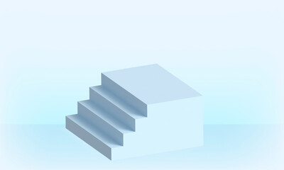 stair podium display stage background image, 3D illustration.