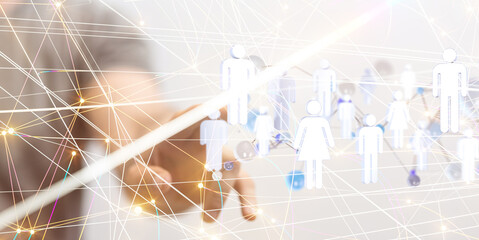 Global network. Blockchain. 3D illustration. Neural networks and artificial intelligence. Abstract