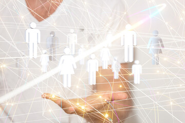 Global network. Blockchain. 3D illustration. Neural networks and artificial intelligence. Abstract