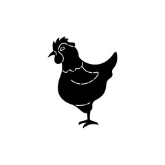 Сarcass chiken silhouette. Agriculture product. Rooster. Poultry. Line contour. Black white design element. Farm bird symbol shape. Isolated flat icon. Great design for any purposes
