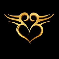 Fototapeta premium Black Background Love 3D llustration 