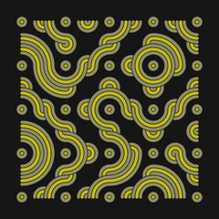 Color truchet tiling connections illustration