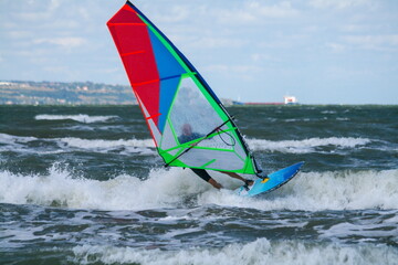 Windsurfing in the Black Sea, Russia.