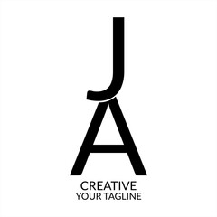 Elegant JA Letter Linked Monogram Logo Design, brand logo, corporate logo, business logo