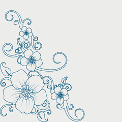 Hand Drawn Flower Line art Illustration
