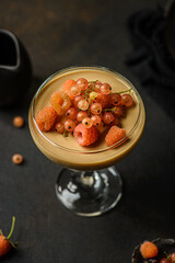 panna cotta on a dark background