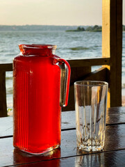 Berry juice in jug