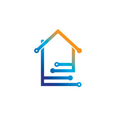 home tech logo vector illustration