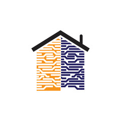 home tech logo vector illustration