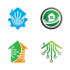 home tech logo vector illustration
