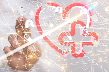  Ui icon medical in hospital with medical technology network concept