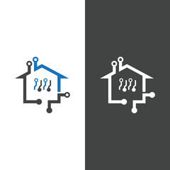 home tech logo vector illustration