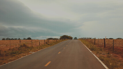empty street in the middle of the desert