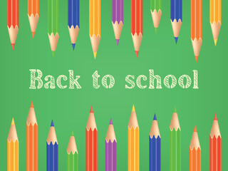 Back to school background template with colored pencils concept of drawing and education banner