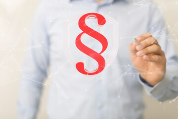paragraph law sign digital in hand