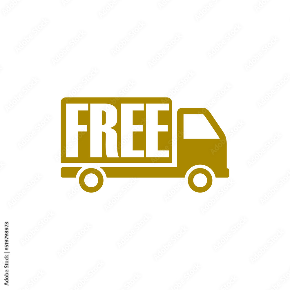 Canvas Prints Free delivery truck icon isolated on white background