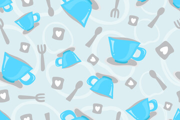 Cup coffee shop doodle pattern
