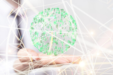 cloud connected to many objects on a virtual screen.