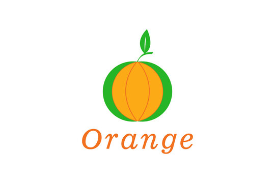 Fresh Orange Fruit, Slice Of Lemon Lime Grapefruit Citrus With Basket Gift Logo Design