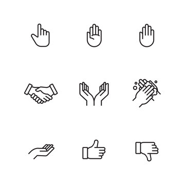 Hand Gesture Like Dislike Handshake Icon Illustration Design