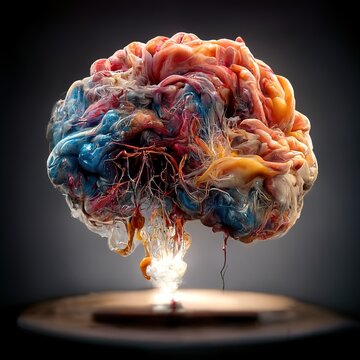 Human brain exploding concept. Mind blown concept.