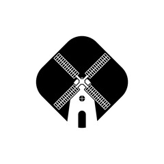 Old windmill icon isolated on white background 
