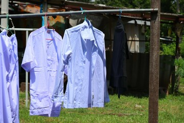 clothes drying in the sun