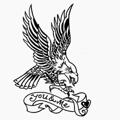 eagle art vector for tattoo card illustration