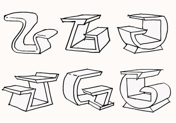 seat and table set design vector for design idea illustration decoration