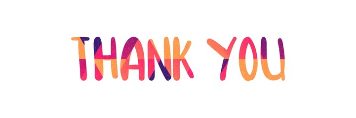 Thank You Card. Hand Written Lettering for Title, Heading, Photo Overlay, Wedding Invitation, Thank You Message.