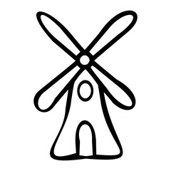 Windmill icon isolated on white background