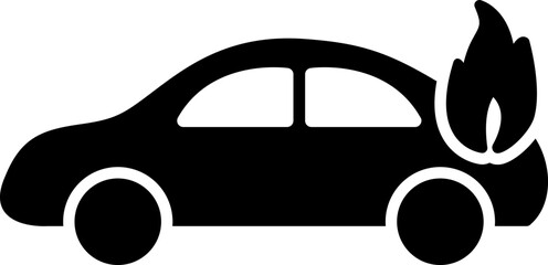 Unique Car on Fire Vector Icon