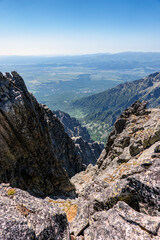 Fototapeta na wymiar View of the Tatra mountains from Lomnicky peak in the summer season