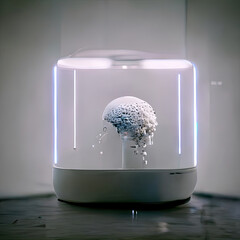 AI brain in a jar - obrazy, fototapety, plakaty
