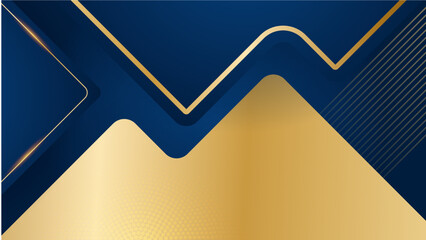 Abstract luxury blue and gold background. Abstract background with modern trendy fresh color for presentation design, flyer, social media cover, web banner, tech banner