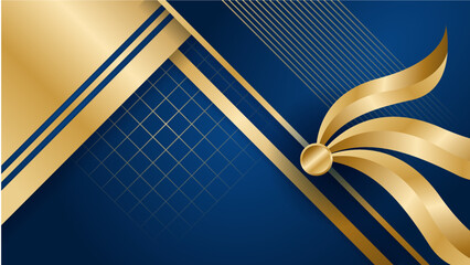 Fototapeta premium Abstract luxury blue and gold background. Abstract background with modern trendy fresh color for presentation design, flyer, social media cover, web banner, tech banner