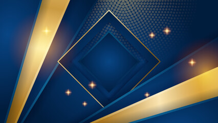 Abstract luxury blue and gold background. Abstract background with modern trendy fresh color for presentation design, flyer, social media cover, web banner, tech banner