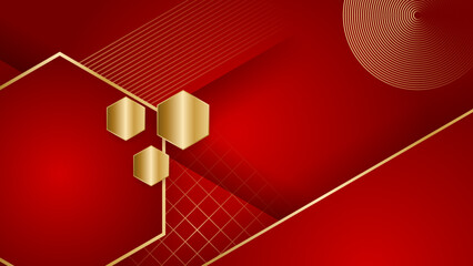 Abstract luxury red and gold background. Abstract background with modern trendy fresh color for presentation design, flyer, social media cover, web banner, tech banner