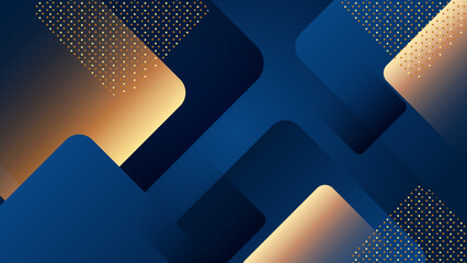 Abstract luxury blue and gold background. Vector illustration abstract graphic design banner pattern presentation background web template.