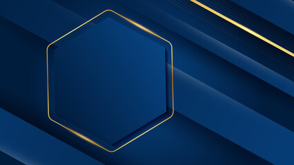 Abstract luxury blue and gold background. Vector illustration abstract graphic design banner pattern presentation background web template.