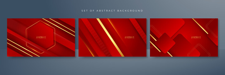 Abstract luxury red and gold background. Vector illustration abstract graphic design banner pattern presentation background web template.