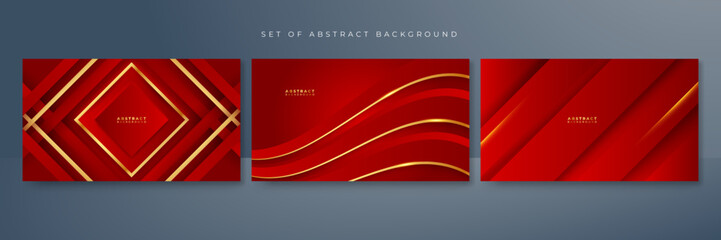 Abstract luxury red and gold background. Vector illustration abstract graphic design banner pattern presentation background web template.